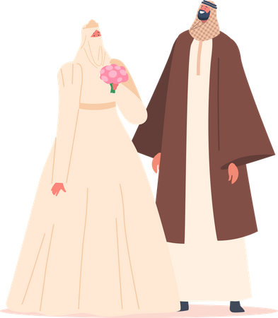 Casal Muçulmano  Ilustração