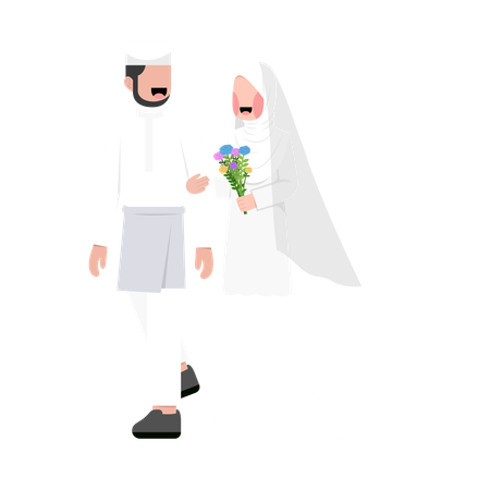 Casal muçulmano se casando  Ilustração