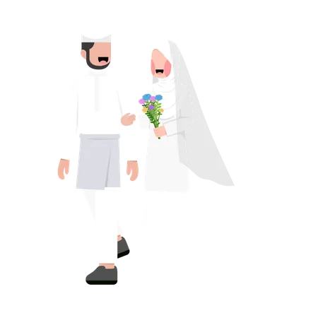 Casal muçulmano se casando  Ilustração