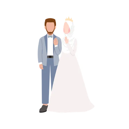 Casal muçulmano se casando  Ilustração