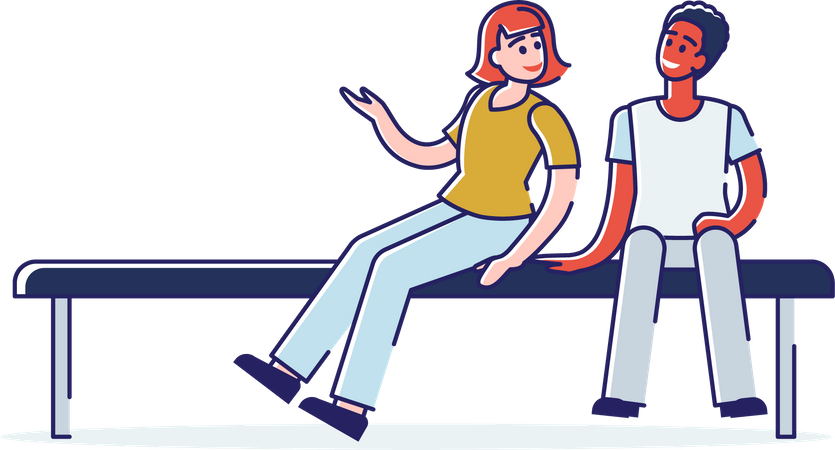 Casal passando um tempo no hospital  Illustration