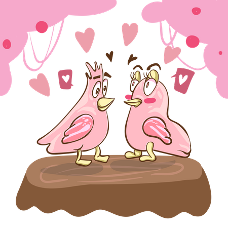 Casal de pássaros  Ilustração