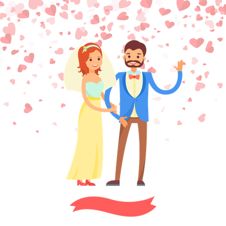 Casal recém-casado  Ilustração