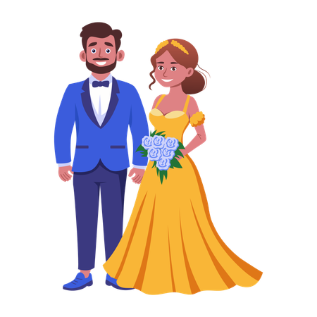 Casal recém-casado  Ilustração