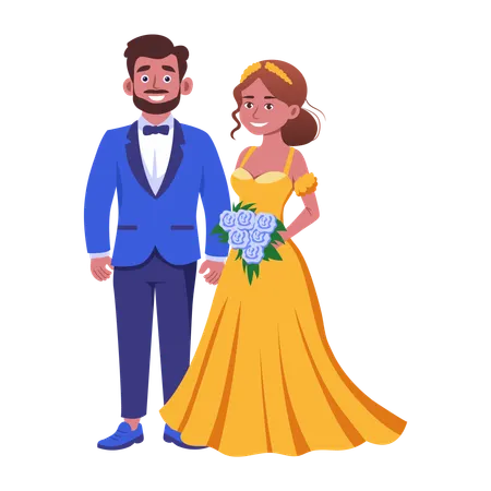 Casal recém-casado  Ilustração