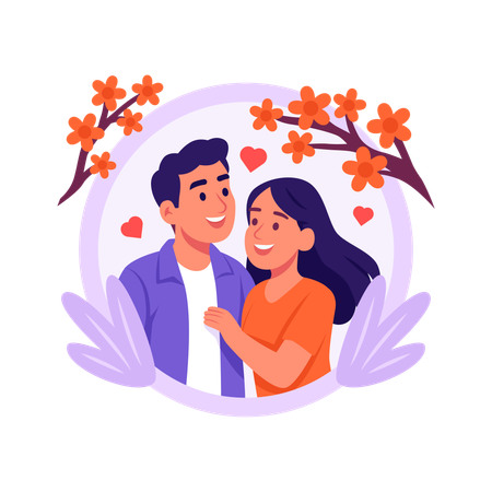 Casal romântico  Ilustração