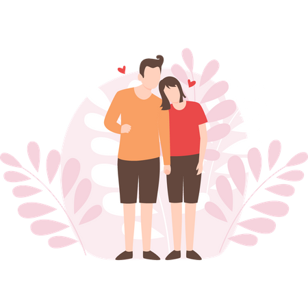 Casal romantico  Ilustração