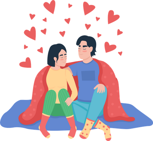 Casal romantico  Ilustração