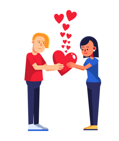 Casal romantico  Ilustração