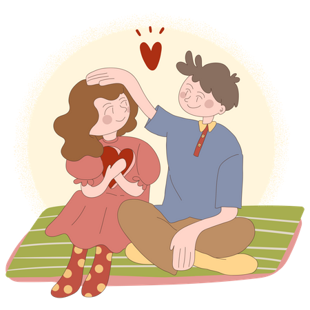 Casal romantico  Ilustração