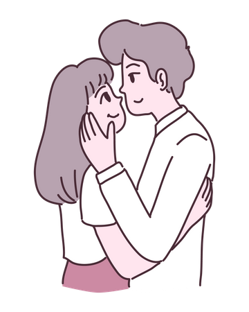 Casal romantico  Ilustração