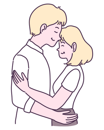Casal romantico  Ilustração