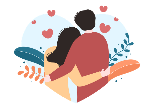 Casal romantico  Ilustração