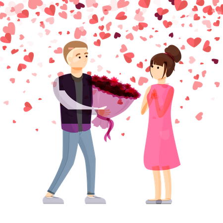 Casal romantico  Ilustração
