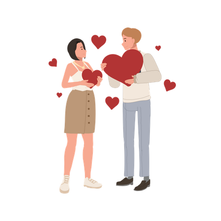 Casal romantico  Ilustração