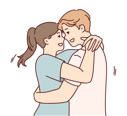 Casal romantico  Ilustração