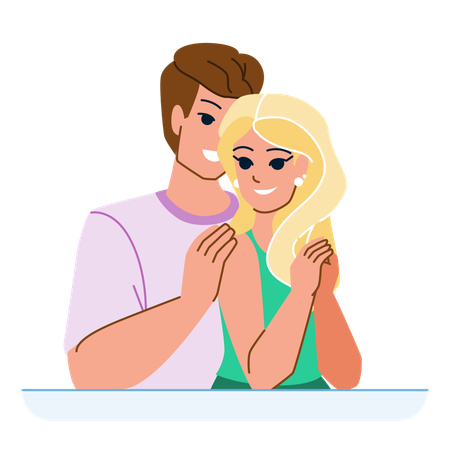 Casal romantico  Ilustração