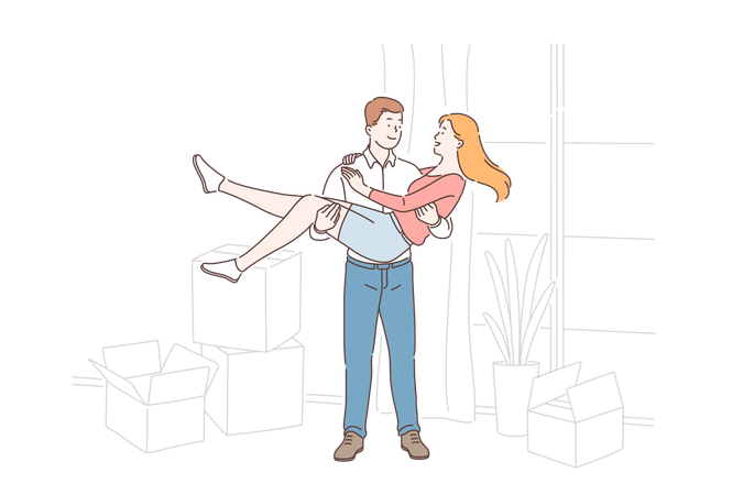 Casal romantico  Ilustração