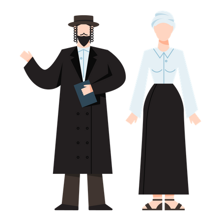 Casal de sacerdotes judeus  Ilustração