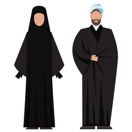 Casal de sacerdotes muçulmanos  Ilustração