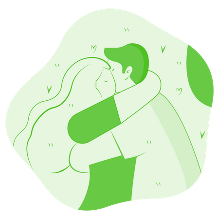 Casal se abraçando  Ilustração
