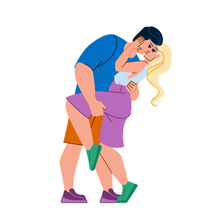 Casal se beijando  Ilustração