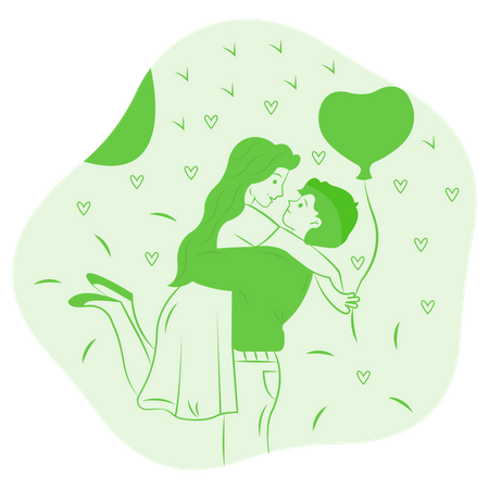 Casal se beijando  Ilustração