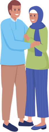 Casal sorridente  Ilustração