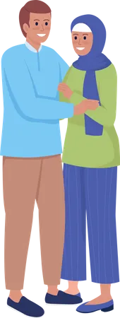 Casal sorridente  Ilustração