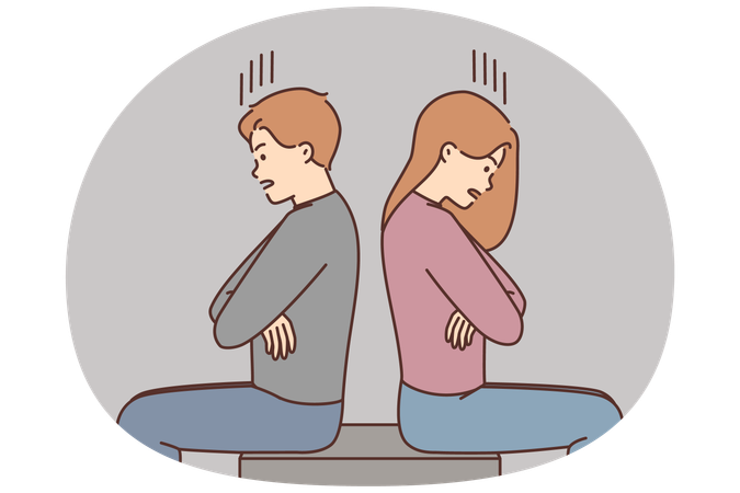 Casal irritado sofre com problemas de relacionamento  Ilustração