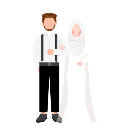 Casamento de casal muçulmano  Ilustração