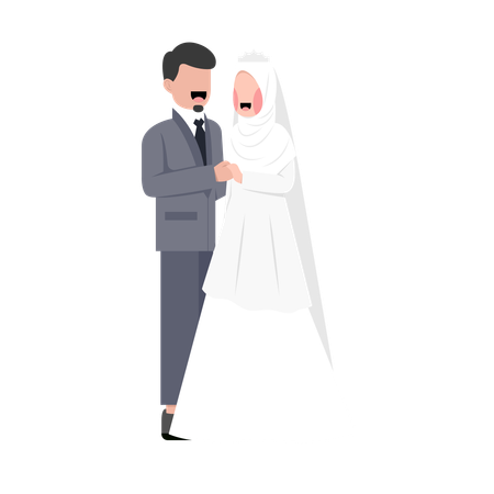 Casamento de casal muçulmano  Ilustração