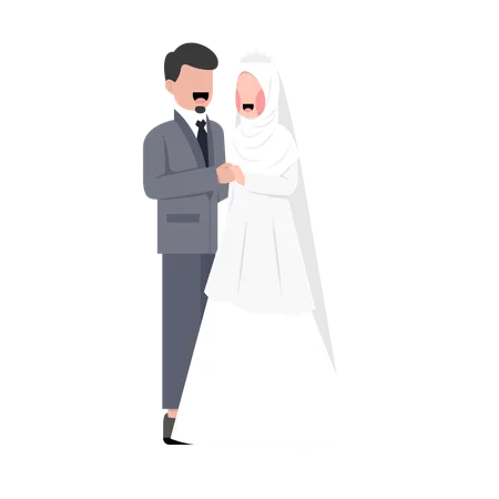 Casamento de casal muçulmano  Ilustração