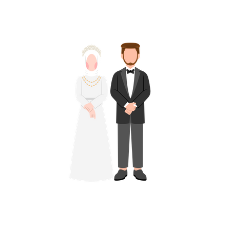 Casamento de casal muçulmano  Ilustração