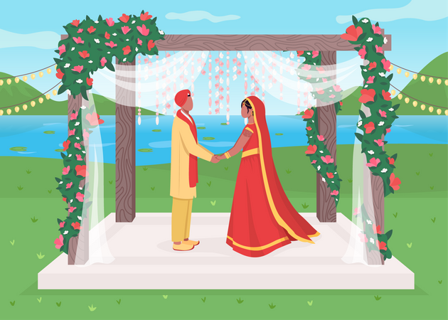 Casamento Indiano  Ilustração