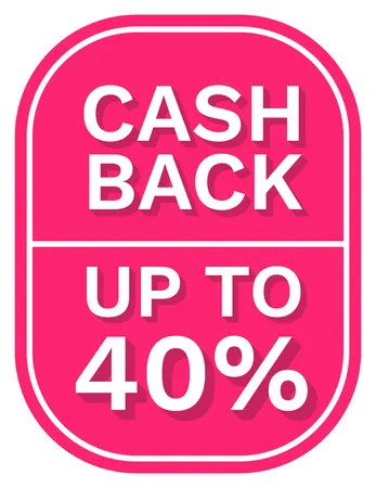Cash back up to 40%  Illustration