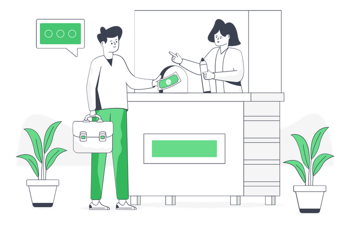 Cash Counter  Illustration