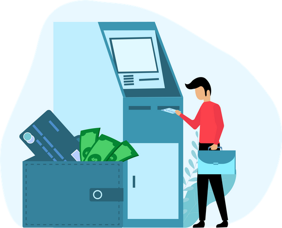 Cash Deposit Machine Illustration