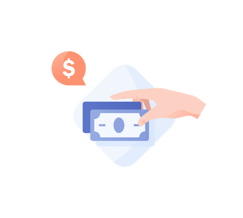 Cash in hand  Illustration