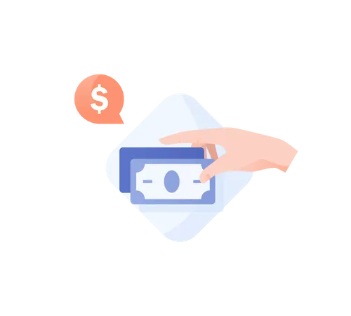 Cash in hand  Illustration