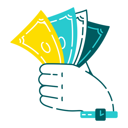 Cash in hand  Illustration