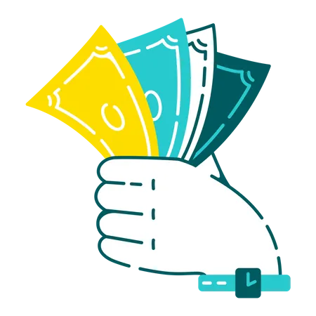 Cash in hand  Illustration