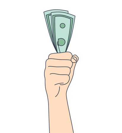 Cash in hand  Illustration