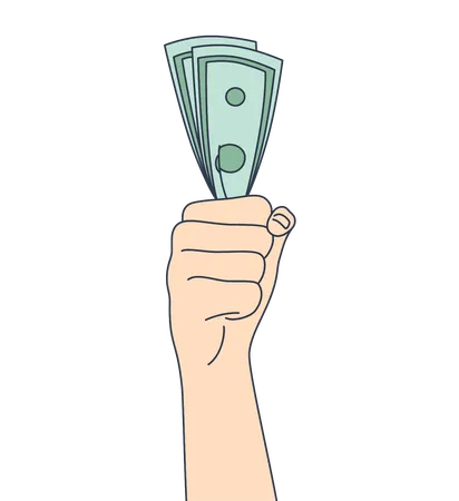 Cash in hand  Illustration