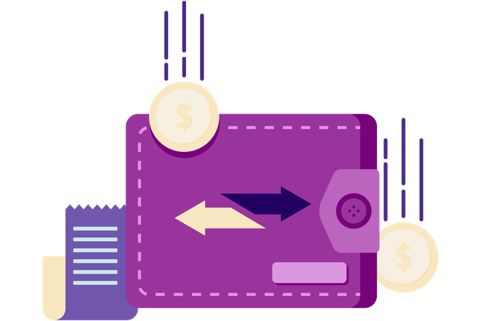 Cash inflow and outflow  Illustration