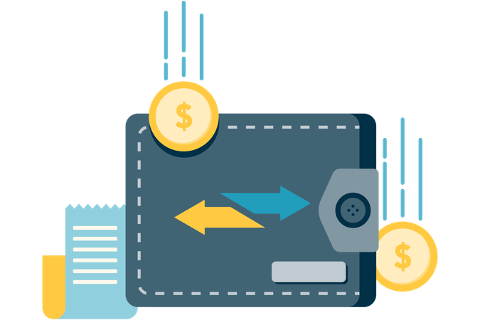 Cash inflow and outflow  Illustration