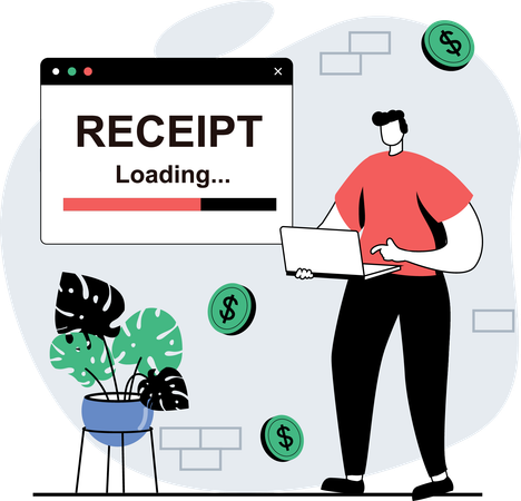 Cash invoice loading  Illustration