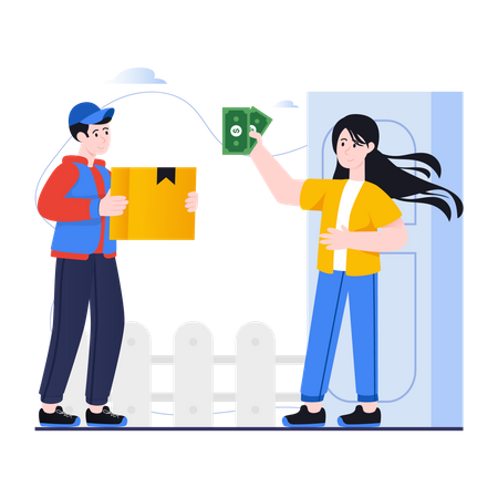 Cash On Delivery  Illustration