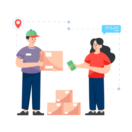 Cash On Delivery  Illustration