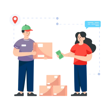 Cash On Delivery  Illustration